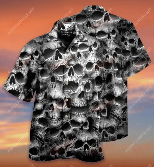 No Fear No Pain Skull Unisex Short Sleeve Shirt Ocean Hawaiian T Shirts Best Hawaiian Shirts Hawaiian Shirts For Women, Hawaiian Shirt Gift, Christmas Gift