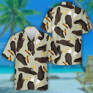 White Head And Black Head Eagles Sitting Hawaiian Shirt, Hawaiian Shirt Gift, Christmas Gift