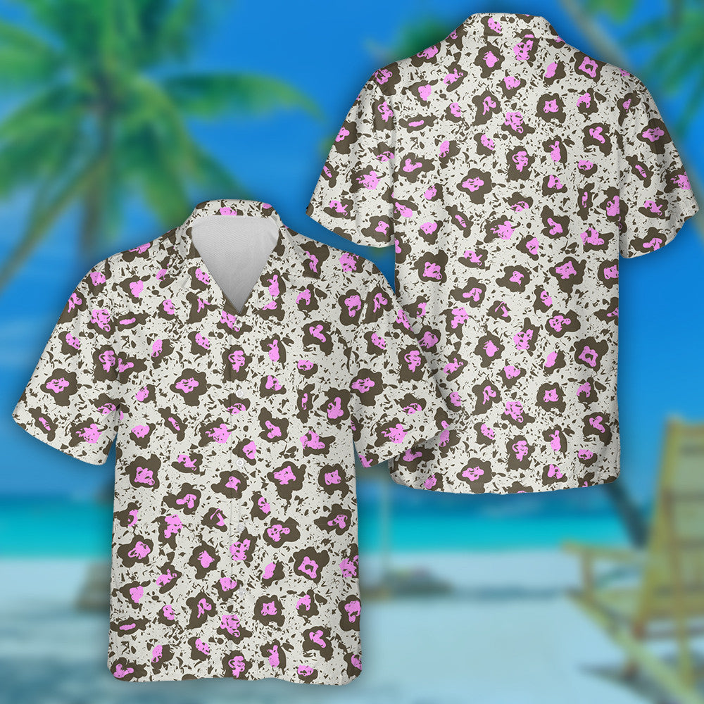 Wild Animals Leopard Grunge Effect On Different Layer Hawaiian Shirt, Hawaiian Shirt Gift, Christmas Gift