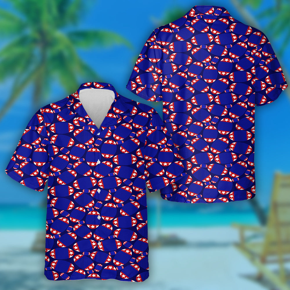 American Flag Style American Football Rugby Ball Pattern Hawaiian Shirt, Hawaiian Shirt Gift, Christmas Gift