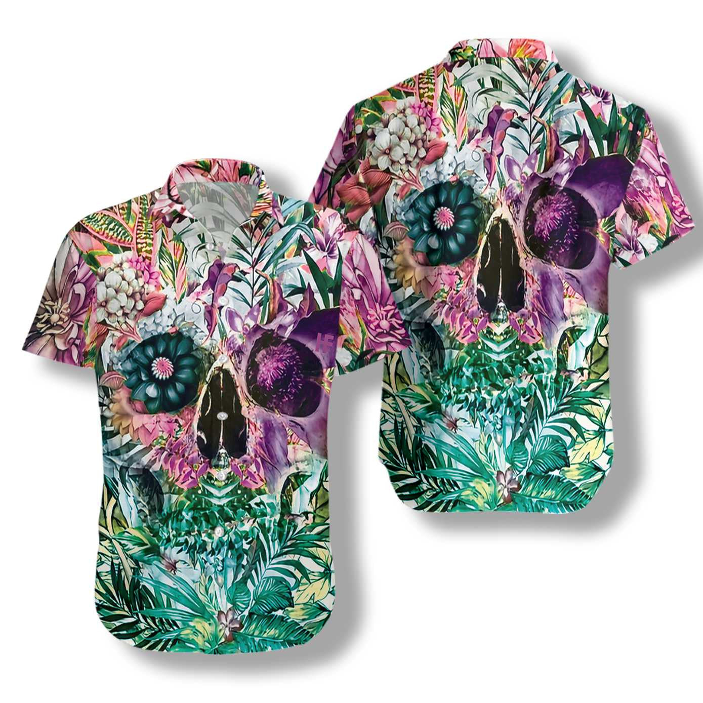 Enticing Summer Tropical Skull Design Hawaiian Shirt,Hawaiian Shirt Gift, Christmas Gift
