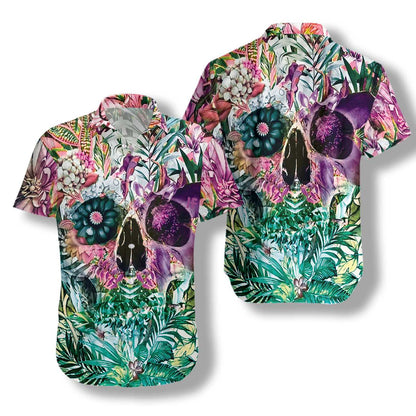 Enticing Summer Tropical Skull Design Hawaiian Shirt,Hawaiian Shirt Gift, Christmas Gift