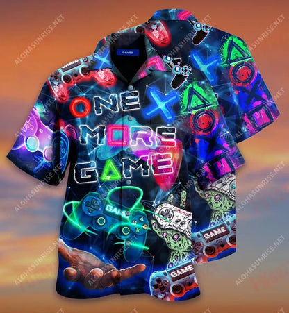 Just One More Game, Pls Short Hawaiian Shirt Ocean Hawaiian T Shirts Custom Hawaiian Shirts Hawaiian Shirt Pattern, Hawaiian Shirt Gift, Christmas Gift