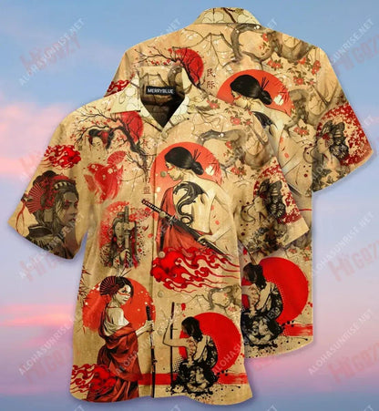 Samurai Girl Unisex Short Sleeve Shirt Hobbies Hawaiian T Shirts Best Hawaiian Shirts Hawaiian Shirt Pattern, Hawaiian Shirt Gift, Christmas Gift