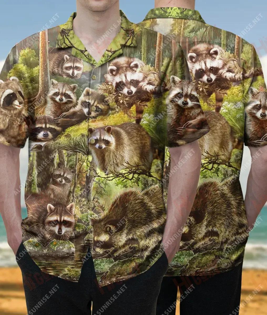 Raccon Is A Spirit Animal Unisex Short Sleeve Shirt Summer Hawaiian T Shirts Hawaiian Crazy Shirts Hawaiian Shirts For Women, Hawaiian Shirt Gift, Christmas Gift
