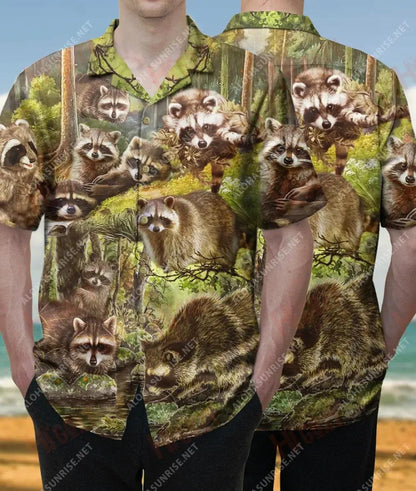 Raccon Is A Spirit Animal Unisex Short Sleeve Shirt Summer Hawaiian T Shirts Hawaiian Crazy Shirts Hawaiian Shirts For Women, Hawaiian Shirt Gift, Christmas Gift