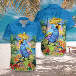 Wonderful Time Of Summer Beach Parrot Hawaiian Shirt, Hwaiian For Gift