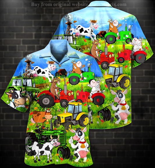 Cows Happy Everyday - Hawaiian Shirt, Hwaiian For Gift