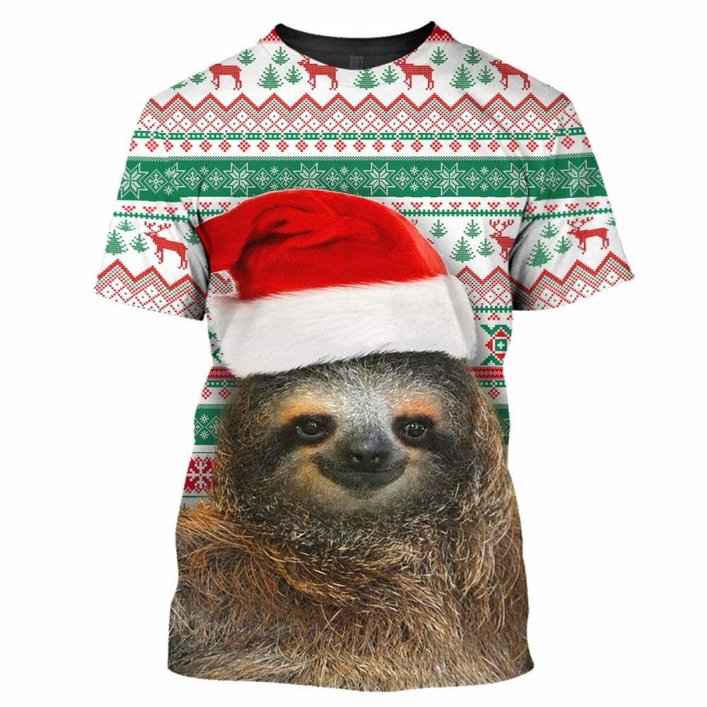 Sloth Christmas - 3D All Over Printed Shirt Tshirt Hoodie Apparel