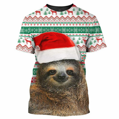 Sloth Christmas - 3D All Over Printed Shirt Tshirt Hoodie Apparel