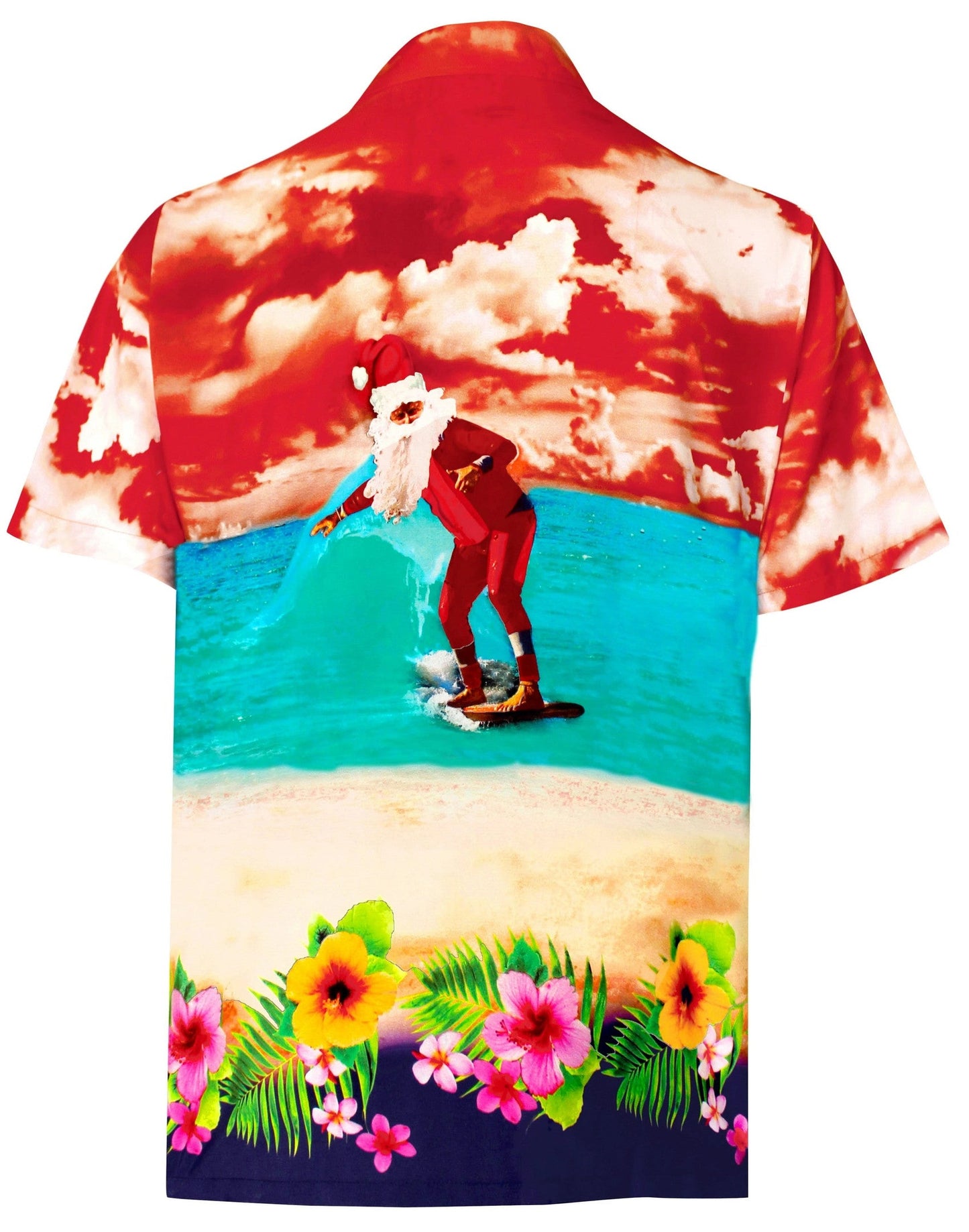 Hibiscus Time Resting Santa Claus Design Hawaiian Shirt, Hawaiian Shirt Gift, Christmas Gift