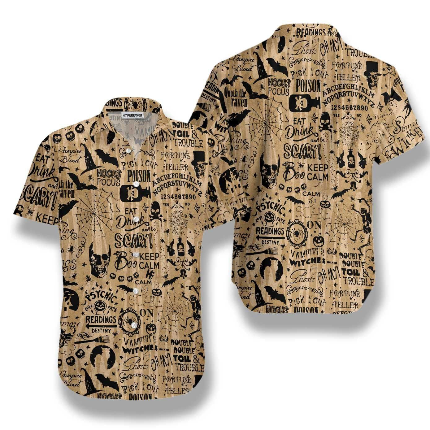 Halloween Ouija Shirt For Men Hawaiian Shirt, Hawaiian For Gift