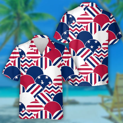 Scale Pattern With Various Patriotic American Flag Colors Hawaiian Shirt, Hawaiian Shirt Gift, Christmas Gift