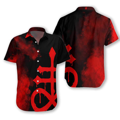 Levithan Satanic Goth Gothic Black And Red Theme Hawaiian Shirt, Hawaiian Shirt Gift, Christmas Gift