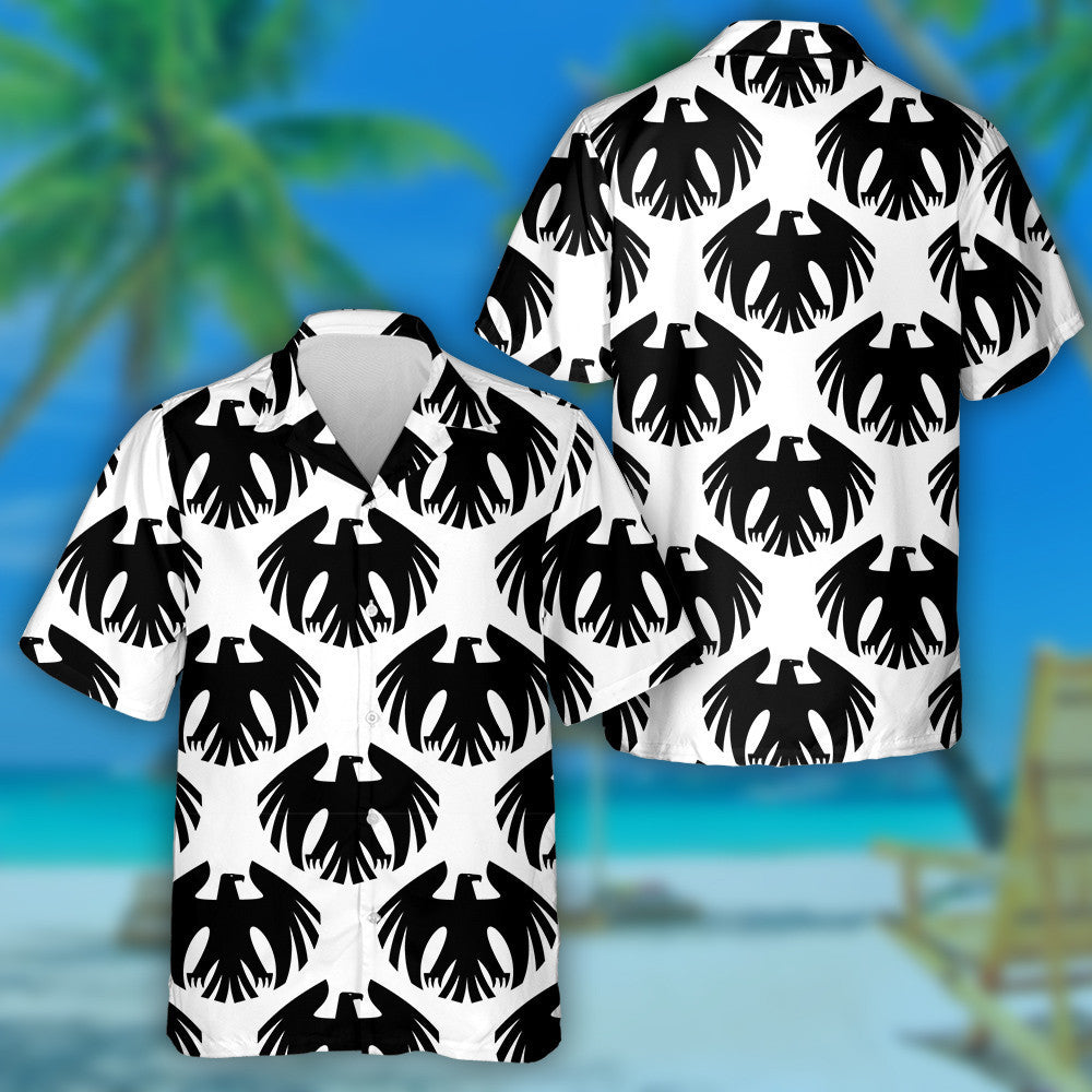 Black Eagles With Raised Wings And Turned Head Hawaiian Shirt, Hawaiian Shirt Gift, Christmas Gift
