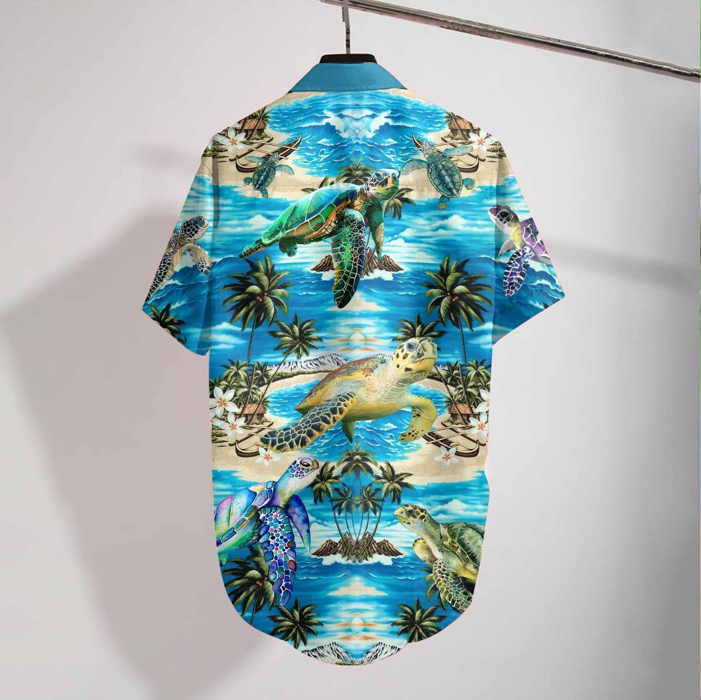 Turtle Beach The Blue Sky Design Hawaiian Shirt, Hawaiian For Gift