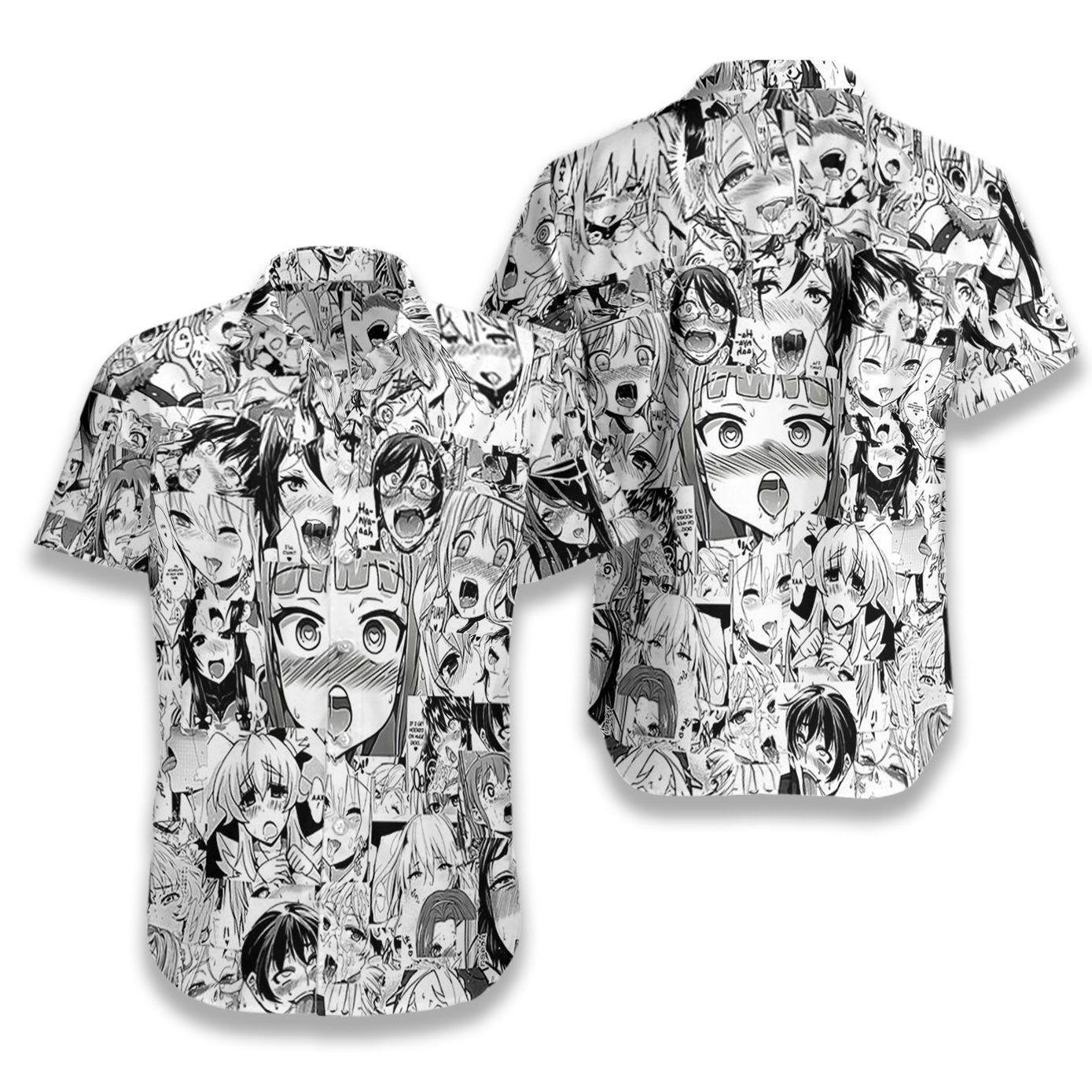 Sketching Style Hot Chick Anime Design Hawaiian Shirt,Hawaiian Shirt Gift, Christmas Gift