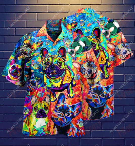 Life Is Better With A French Bulldog Short Hawaiian Shirt Vacation Hawaiian T Shirts Tropical Shirts For Men Hawaiian Shirts For Men, Hawaiian Shirt Gift, Christmas Gift