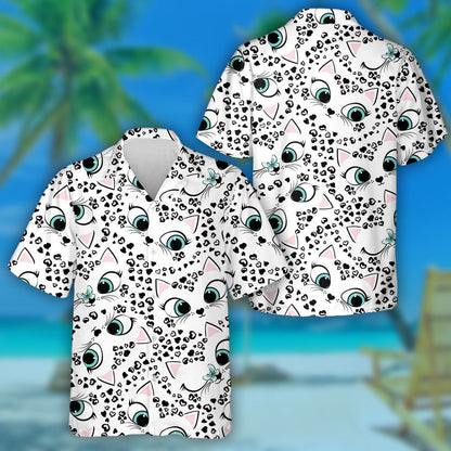 Leopard From Hearts And Cute Faces Cat Hawaiian Shirt, Hawaiian Shirt Gift, Christmas Gift