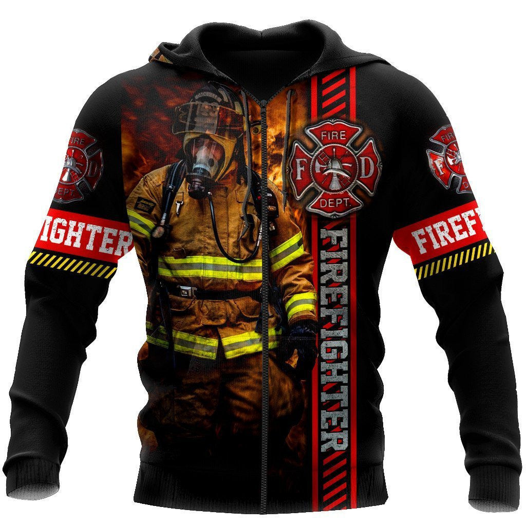 Brave Firefighter Theme Pretty Ornamental Hawaiian Shirt, Hawaiian For Gift