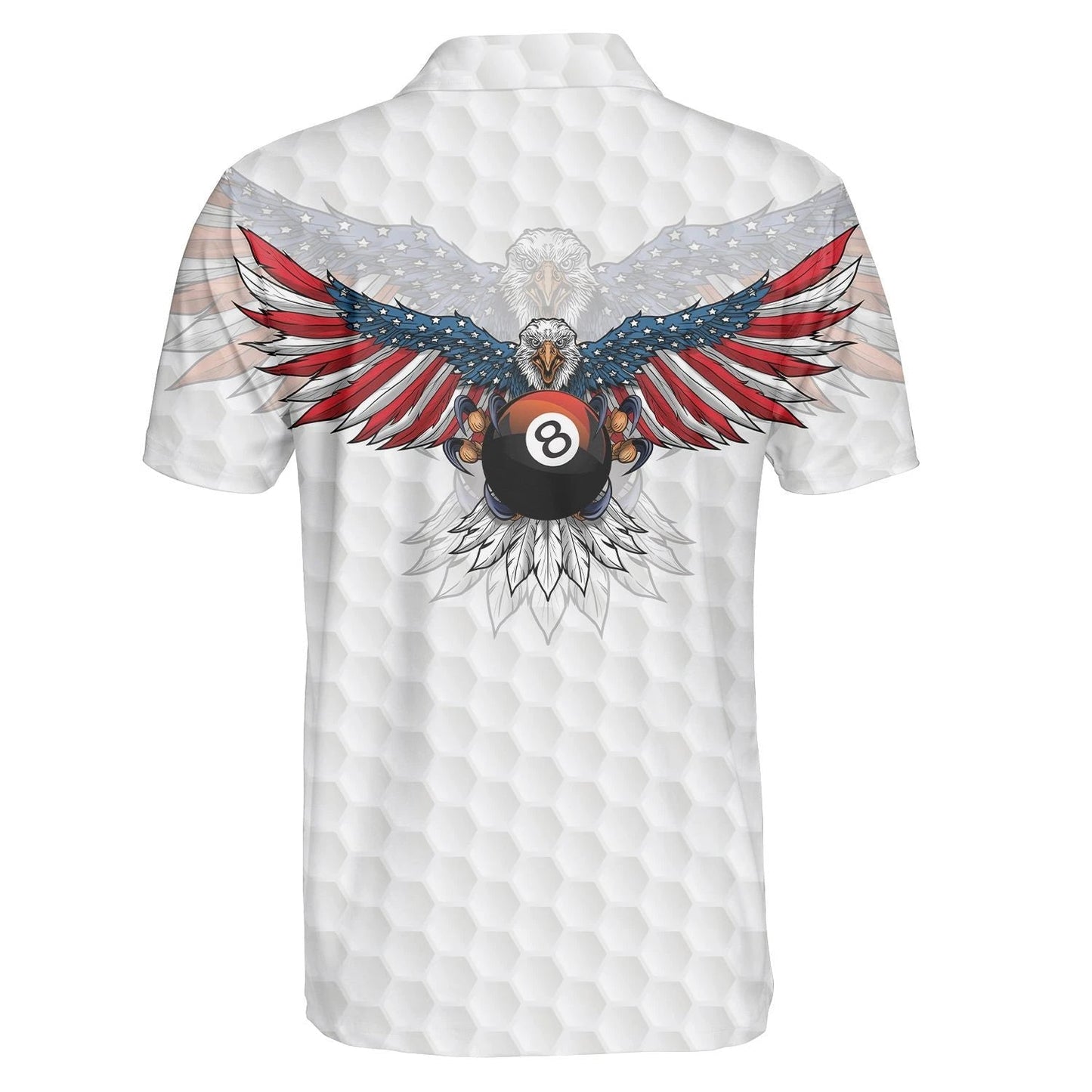 Billiard Ball 8 American Eagle Flag Hawaiian Shirt White Theme, Hawaiian Shirt Gift, Christmas Gift