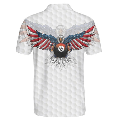 Billiard Ball 8 American Eagle Flag Hawaiian Shirt White Theme, Hawaiian Shirt Gift, Christmas Gift