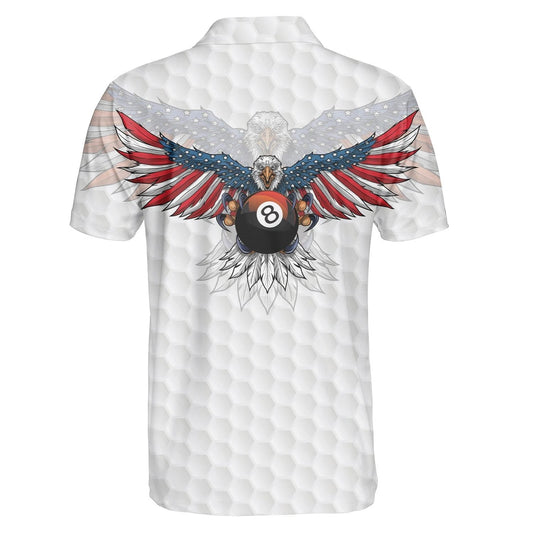Billiard Ball 8 American Eagle Flag Hawaiian Shirt White Theme, Hawaiian Shirt Gift, Christmas Gift