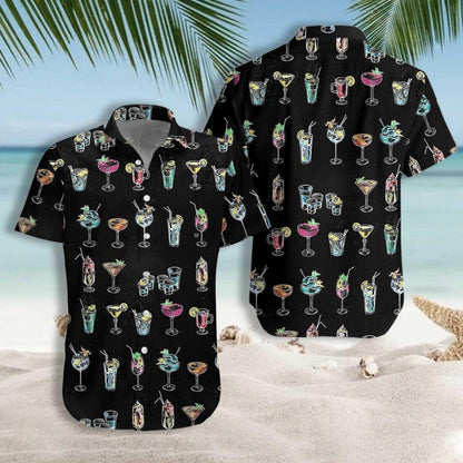 Cocktail For You Gift For Bartender Black Background Hawaiian Shirt, Hawaiian Shirt Gift, Christmas Gift