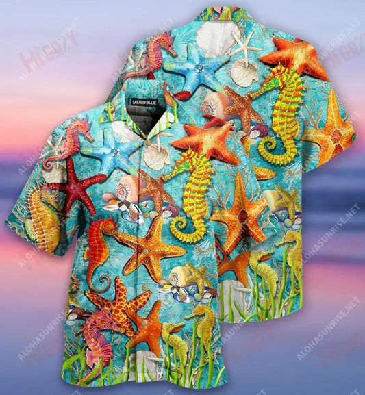 Every Seashell Has A Story Unisex Hawaiian Shirt Summer Short Sleeve Tactical Hawaiian Shirt Funny Hawaiian Shirtt, Hawaiian Shirt Gift, Christmas Gift