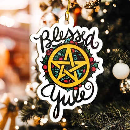 Blessed Yule Wicca Ornament, Christmas Ornament Gift, Christmas Gift, Christmas Decoration