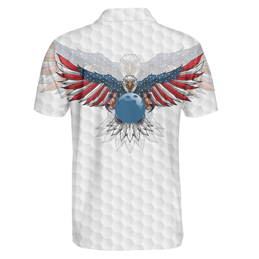 Bowling American Eagle Flag Lovely Design White Theme Hawaiian Shirt, Hawaiian Shirt Gift, Christmas Gift