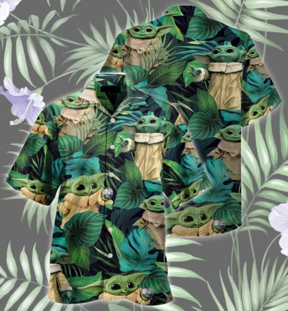 Lovely Alien With Green Leaves In Jungle Design Hawaiian Shirt, Hawaiian Shirt Gift, Christmas Gift