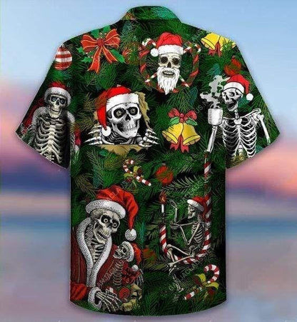 Cool Merry Christmas Skull Santa Design Hawaiian Shirt, Hawaiian Shirt Gift, Christmas Gift