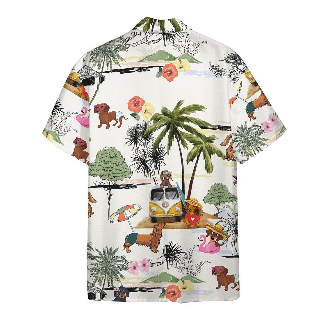 Summer And Dachshund Nice Ornamental Hawaiian Shirt, Hawaiian Shirt Gift, Christmas Gift