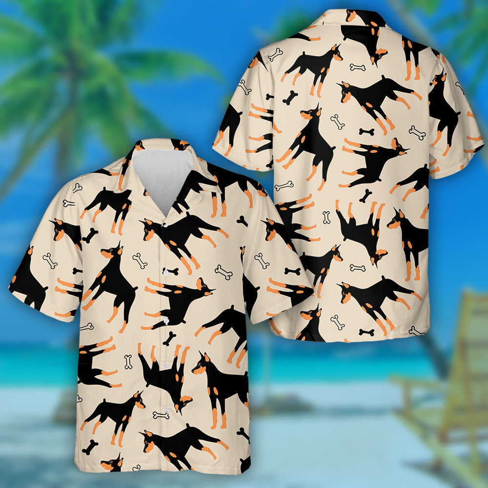 Funny Cartoon Dog And Bones In Cartoon Background Hawaiian Shirt, Hawaiian Shirt Gift, Christmas Gift