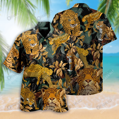 Leopard Natural Print Unisex Hawaiian Shirt, Hawaiian Shirt Gift, Christmas Gift