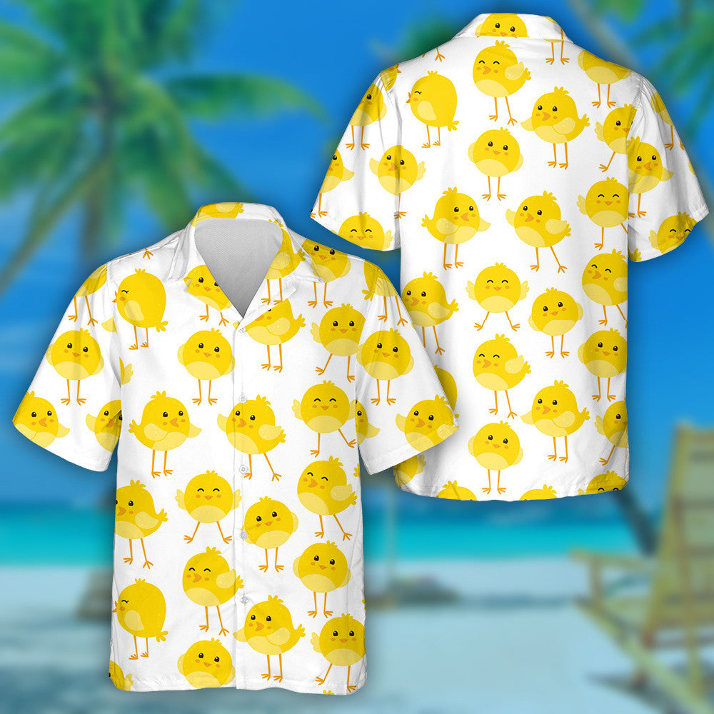 Cute And Adorable Yellow Chicken Dancing And Singing Hawaiian Shirt, Hawaiian Shirt Gift, Christmas Gift