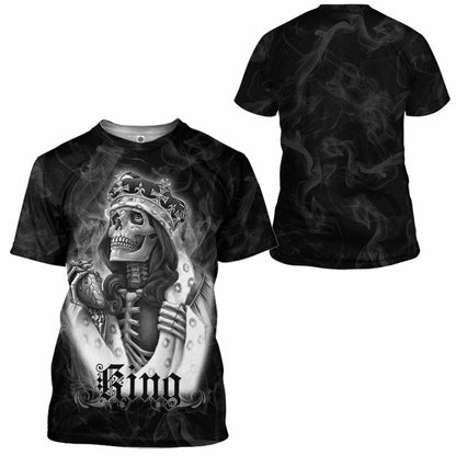 3D Skull Her King Custom Tshirt Hoodie Apparel