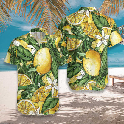 Spring Time Lemon And Pineapple Hawaiian Shirt, Hawaiian Shirt Gift, Christmas Gift