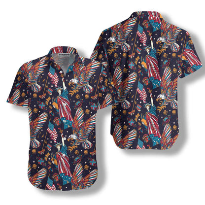 Classic Tattoo Style American Eagle Design Hawaiian Shirt,Hawaiian Shirt Gift, Christmas Gift