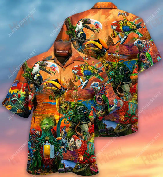 Be A Parrot In A Flock Of A Pigeon Unisex Short Sleeve Shirt Hobbies Hawaiian T Shirts Custom Hawaiian Shirts Funny Hawaiian Shirts, Hawaiian Shirt Gift, Christmas Gift