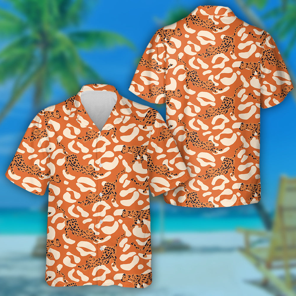 Trendy Modern Leopard Natural Pastel Colors Hawaiian Shirt, Hawaiian Shirt Gift, Christmas Gift