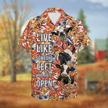 Farmer Live Like Someone Left The Gate Open Hawaiian Shirt, Hawaiian Shirt Gift, Christmas Gift