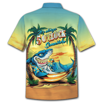 Shark On The Beach Design Hawaiian Shirt,Hawaiian Shirt Gift, Christmas Gift