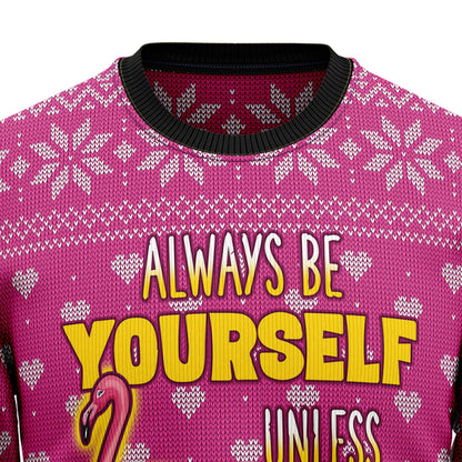 Be A Flamingo Ugly Christmas Sweater Christmas Tshirt Hoodie Apparel,Christmas Ugly Sweater,Christmas Gift,Gift Christmas 2024