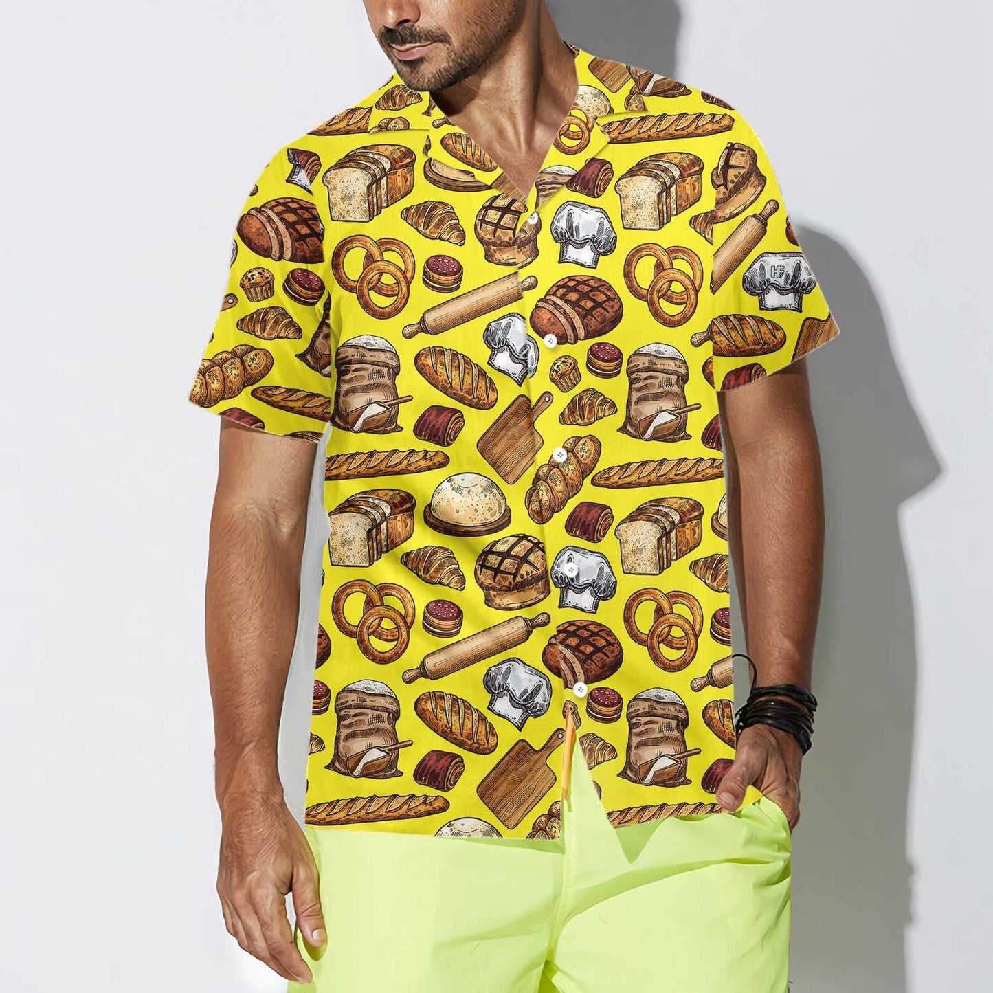 Vintage Bread And Pastry Food Hawaiian Shirt, Hawaiian Shirt Gift, Christmas Gift