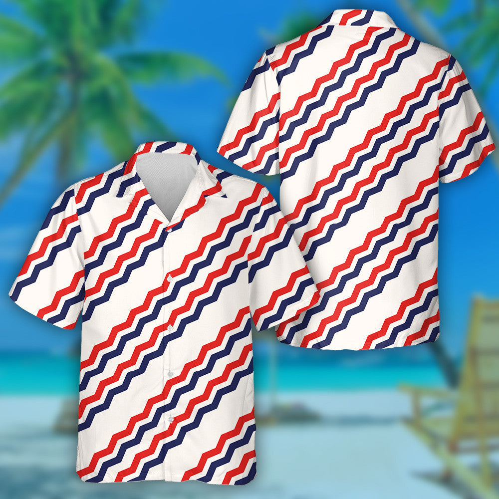 Stripes Illustration Of Stars Background For Celebration Holiday American Hawaiian Shirt, Hawaiian Shirt Gift, Christmas Gift