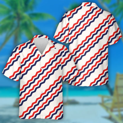 Stripes Illustration Of Stars Background For Celebration Holiday American Hawaiian Shirt, Hawaiian Shirt Gift, Christmas Gift