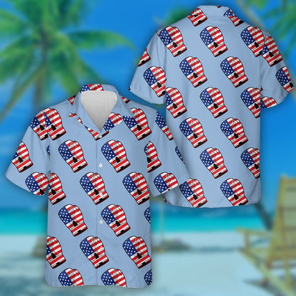 Sporty Accessory Boxing Glove With Flag Of America Hawaiian Shirt, Hawaiian Shirt Gift, Christmas Gift
