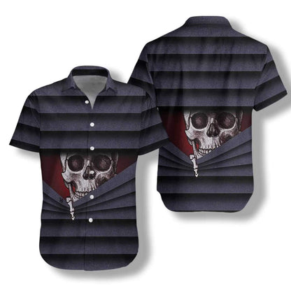 Say Hello To Devil Halloween Spirit Scary Skull Hawaiian Shirt, Hawaiian Shirt Gift, Christmas Gift